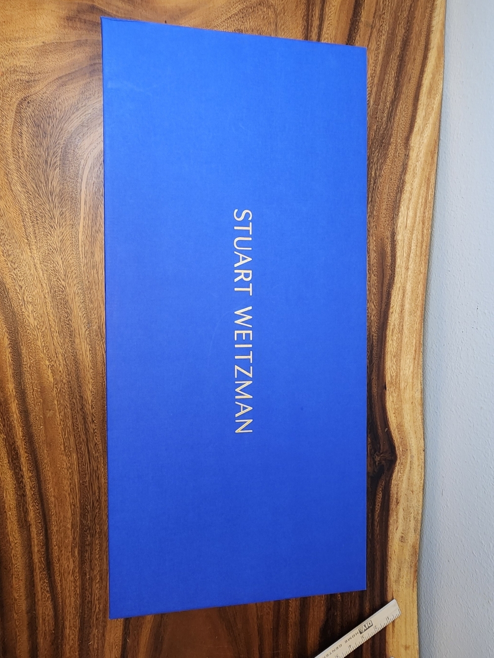 Stuart Weitzman Royal Big Blue Box with Gold Logo